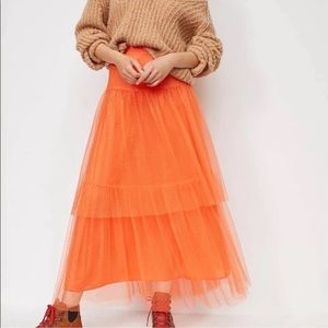 Anthropologie bright peach skirt never worn size M
